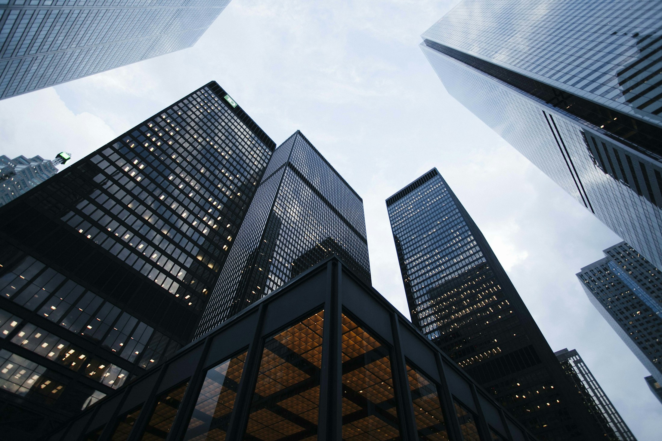 Architectural study of glass and steel